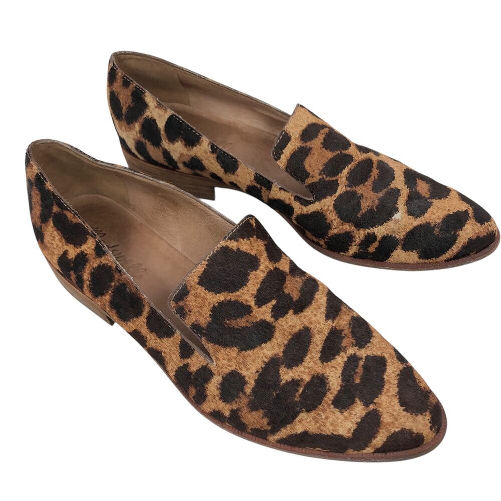 Madewell The Orson Loafers 7.5 Leopard Print Calf Hair Leather Slip On Shoes‎